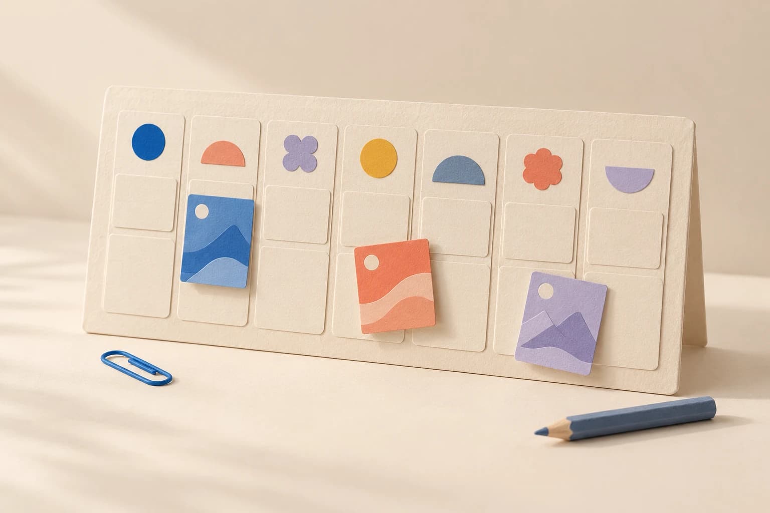 Movable content ideas on a layered paper planner