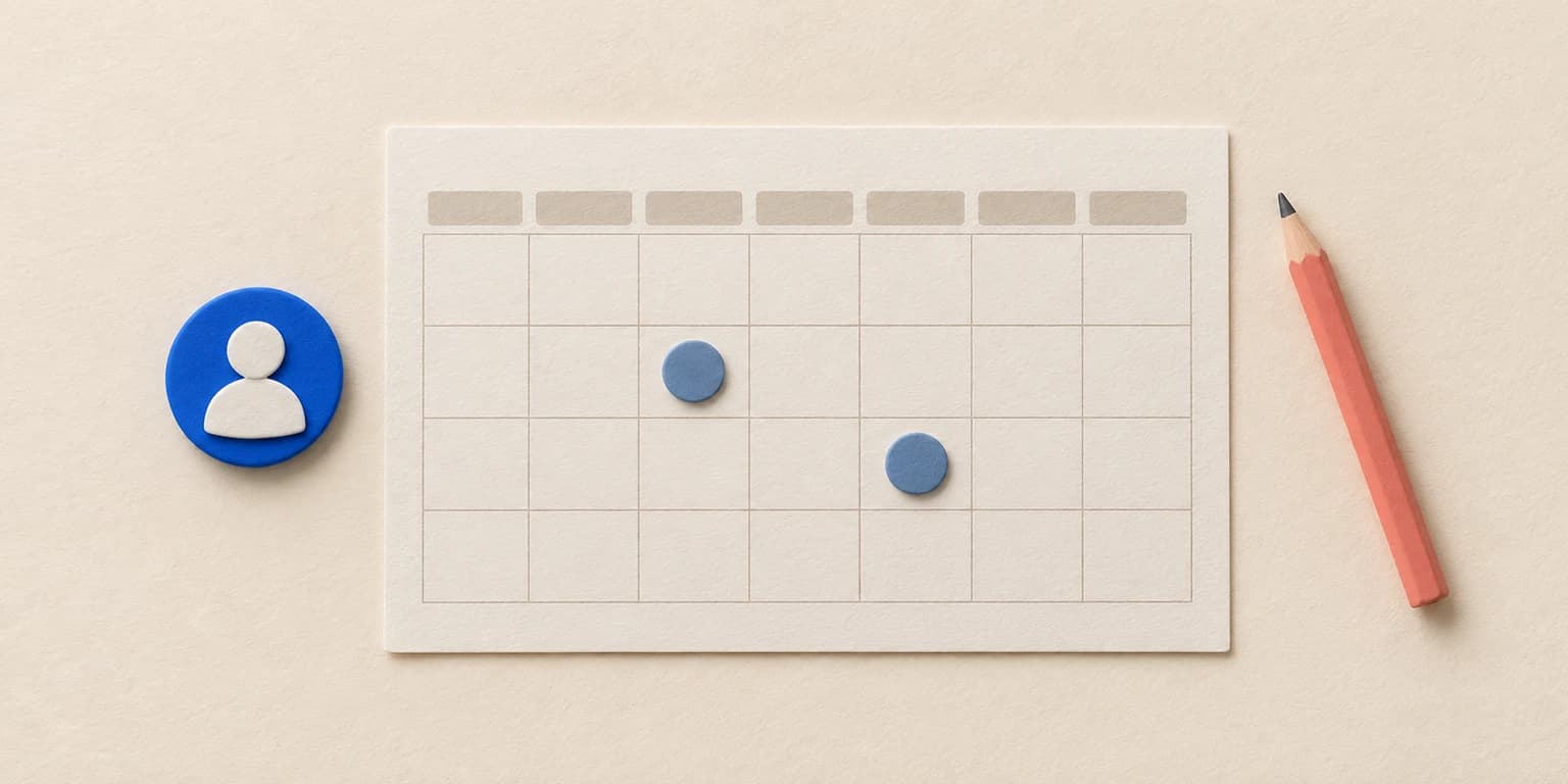 Posting-day markers arranged around one account and calendar