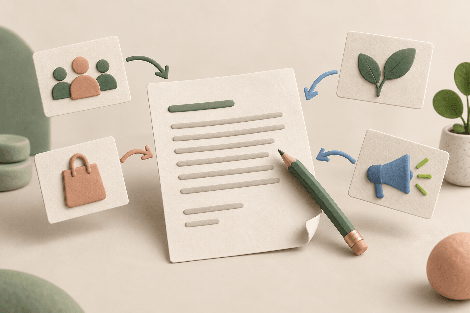 Write illustration in Seumai's paper and clay style