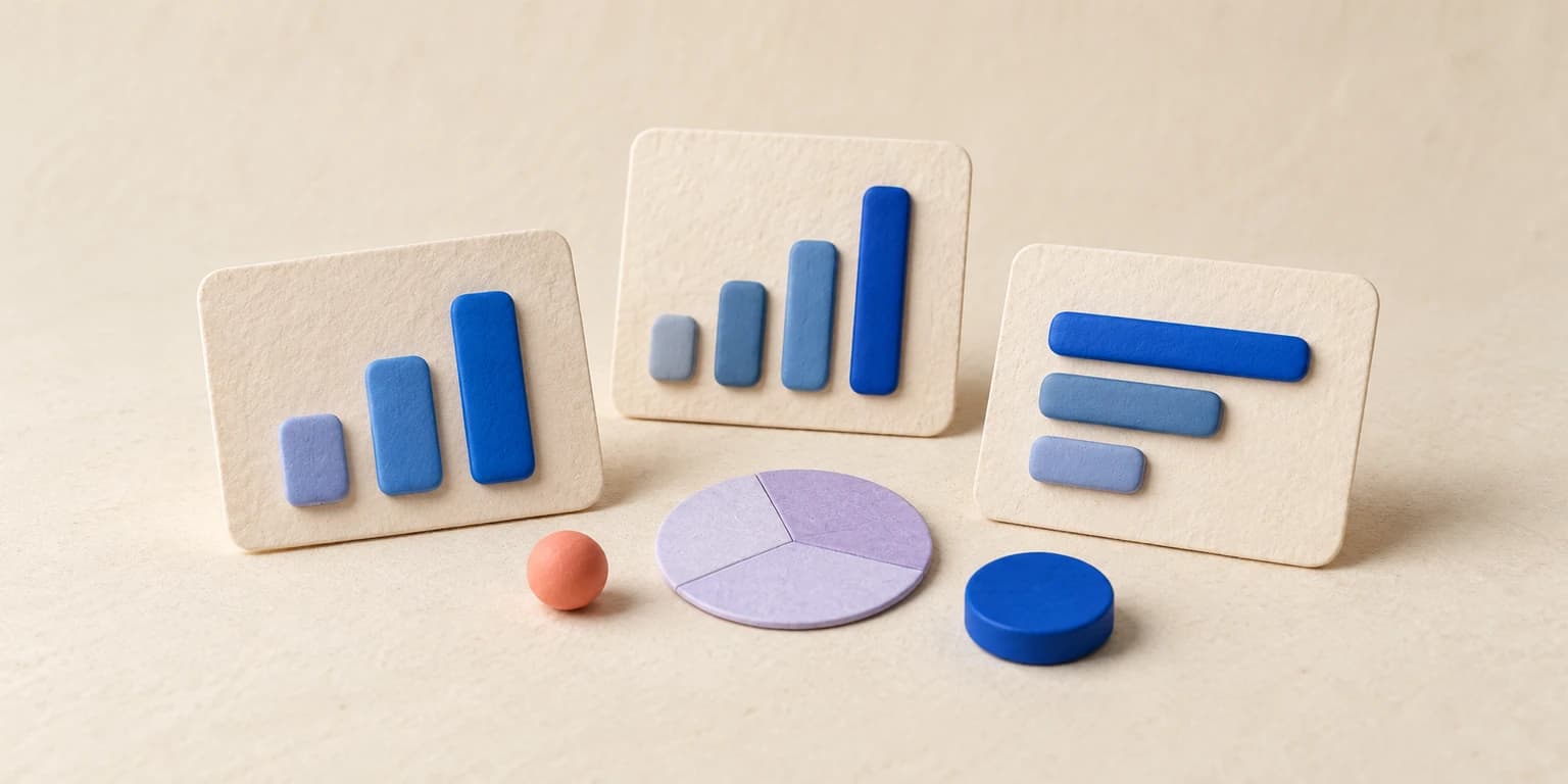 Abstract qualitative signals on three paper cards